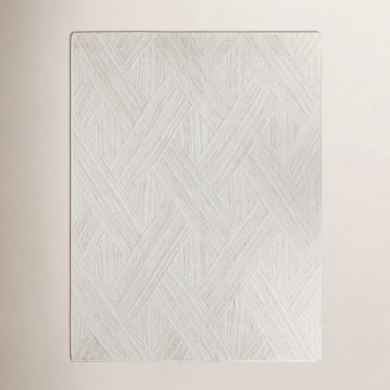 Lizbeth Geometric Handmade Flatweave Cream Area Rug, Rectangle 2' x 3'