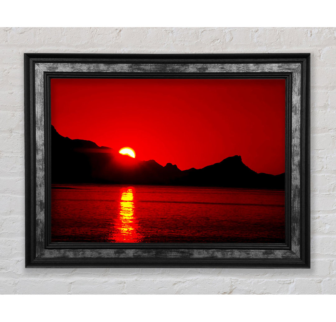 Vibrant Red Ocean Sunset - Einzelner Bilderrahmen Kunstdrucke