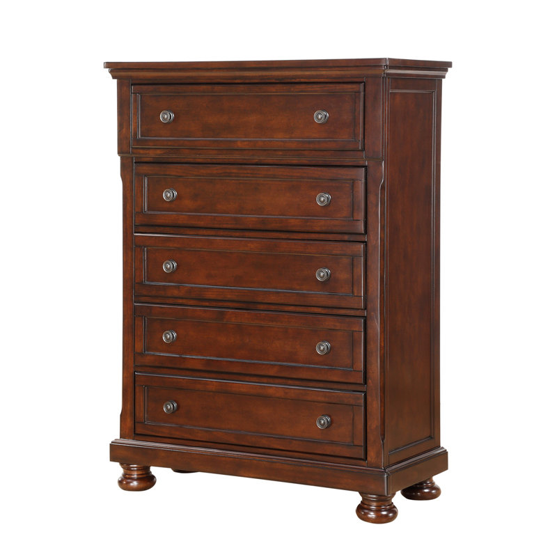 Kynsleigh 40'' W 5 - Drawer Dresser, Cherry
