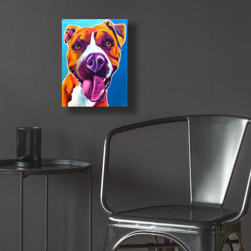 «Pit Bull - Yummy» par Dawg Painter, H 16 po x l 12 po x P 0,13 po