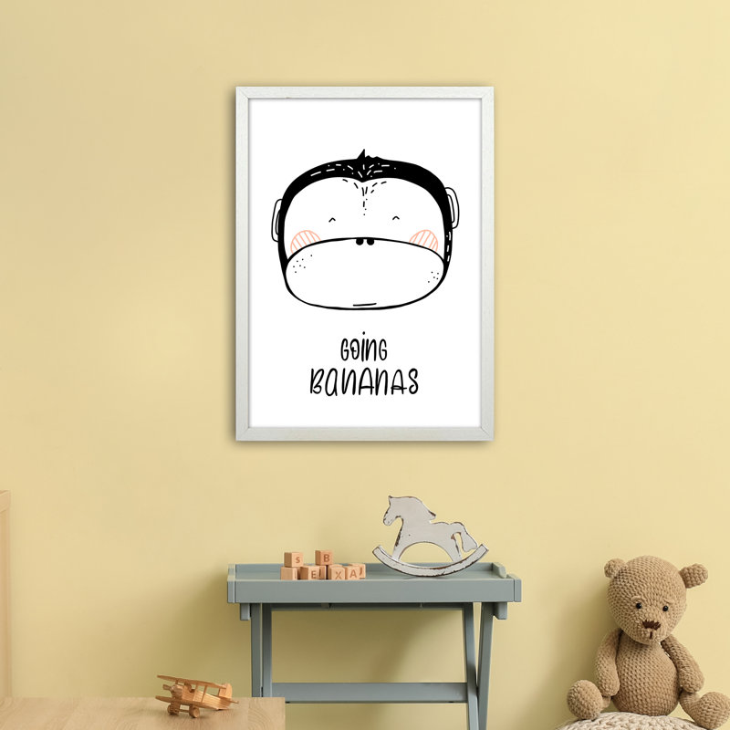 Monkey by Miniofmine - Print, Brown Framed, 63cm H x 46cm W x 3cm D