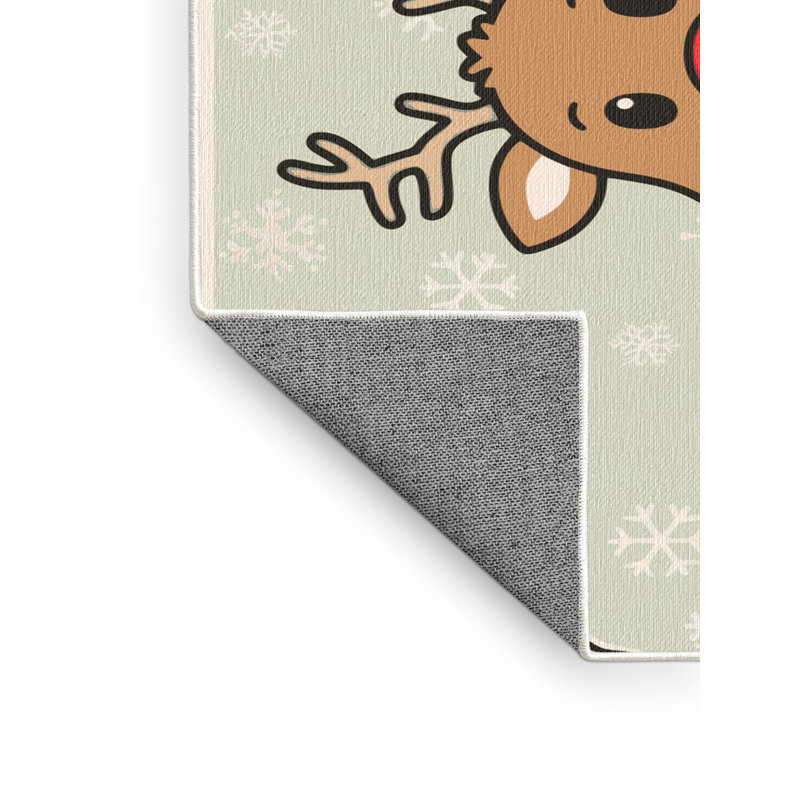 Tapis de vacances d'hiver de Noël lavable The Holiday Aisle®, Rectangulaire 8 pi x 12 pi