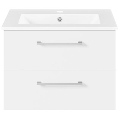 610mm Single Bathroom Vanity with Drop In Ceramic Basin