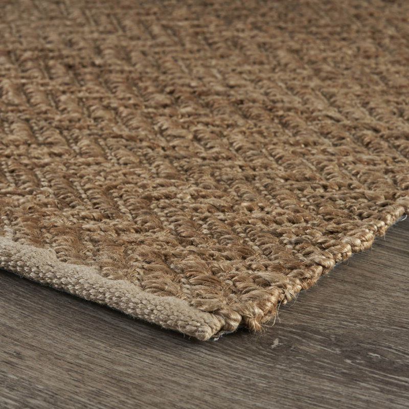Morena Modern Farmhouse Low-Pile Natural Fiber Jute Indoor Area Rug with Cotton Backing, Rectangle 9' x 12'