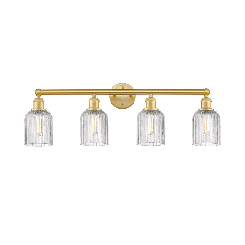 Fiennes 4 - Light Dimmable Vanity Light, Satin Gold, Clear
