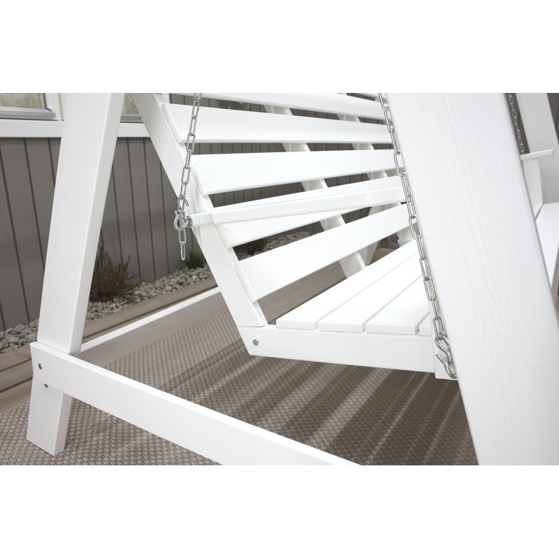 Youngs 3 Person Pine Porch Swing with Canopy, White, Grey