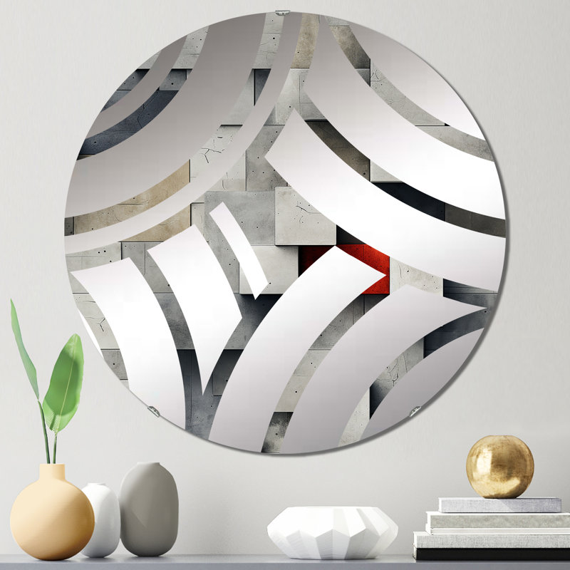 Miroir décoratif à onde centrale Architectural, 23,6 po x 23,6 po