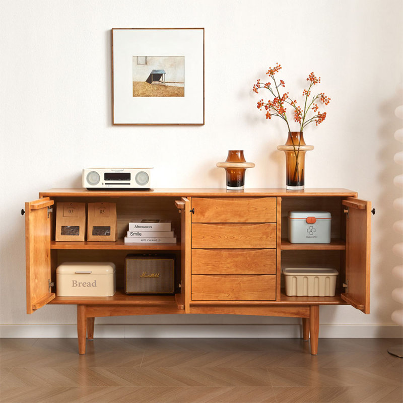 Multi-functional solid wood sideboard, 31.49" H x 62.99" W x 15.74" D