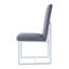 De 2 élégantes chaises rembourrées grises avec une structure en métal tendance pour la salle à manger