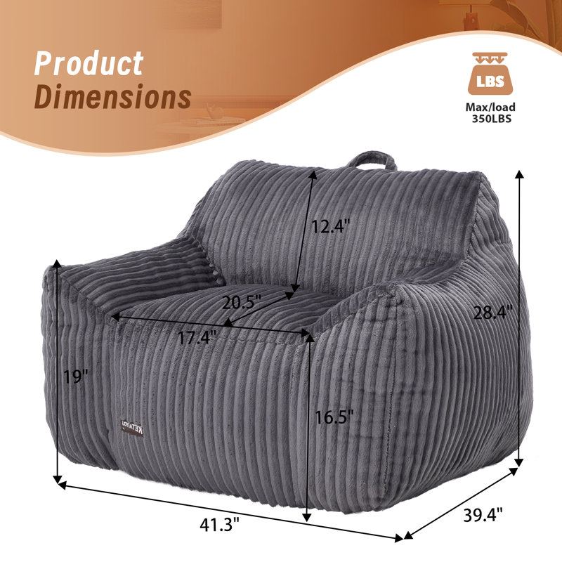 Fauteuil à billes Giant Plush, TY-1841-Gris
