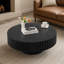Table basse gigogne - 35,43 po - Bois rond - Noir - Piédestal robuste - pour appartement