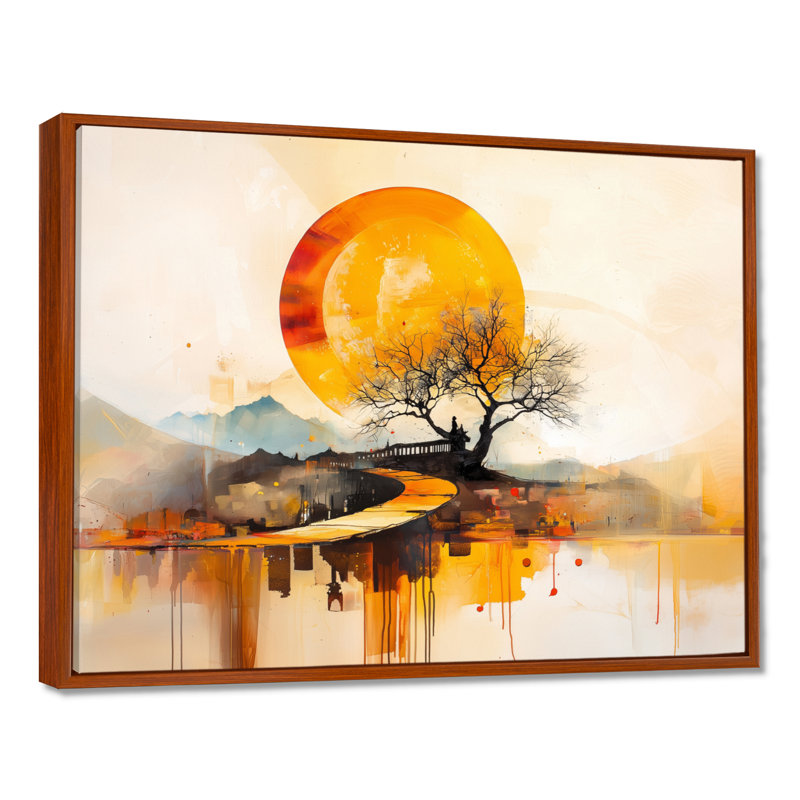 Impression sur toile, "Mystic Path Of Japanese Landscape III", H 30 po x l 40 po, Brun