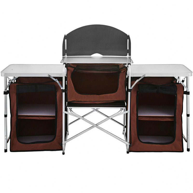 Tente de camping pliante, Brun