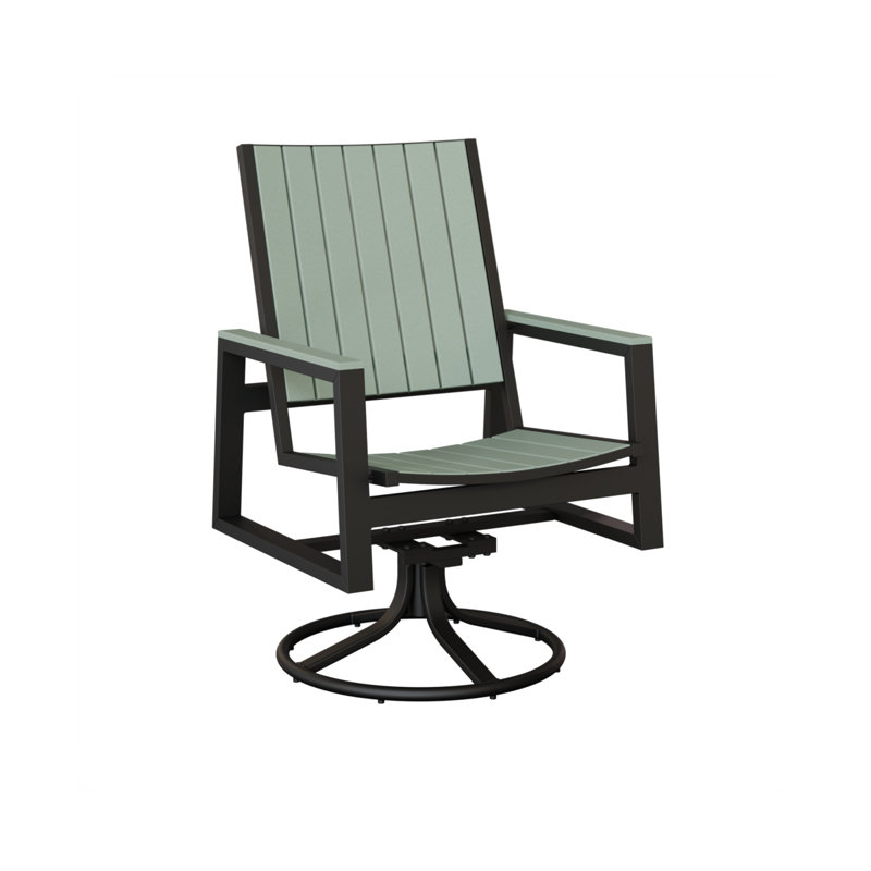 Chaise berçante berçante pivotante Berlin Gardens Vida, Green Gray/Matte Black