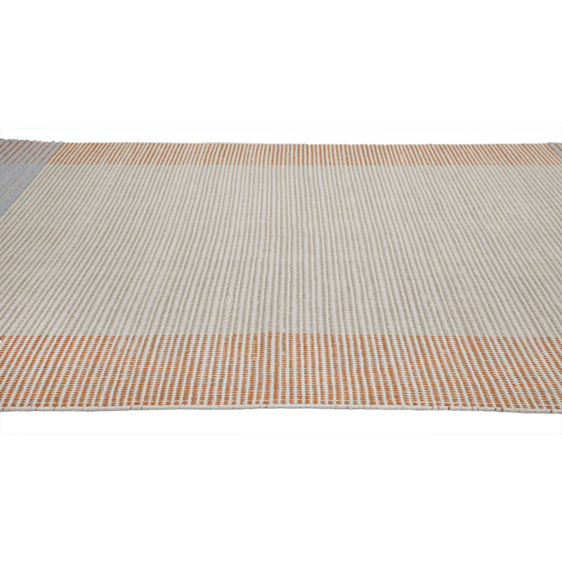 Modern Townhouse Flatweave Cotton Area Rug, Rectangle 5' x 8'