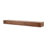 Modern Ember Walnut Creek Fireplace Mantel Shelf - 9" Depth, Close-Grain Details - Real Walnut Wood