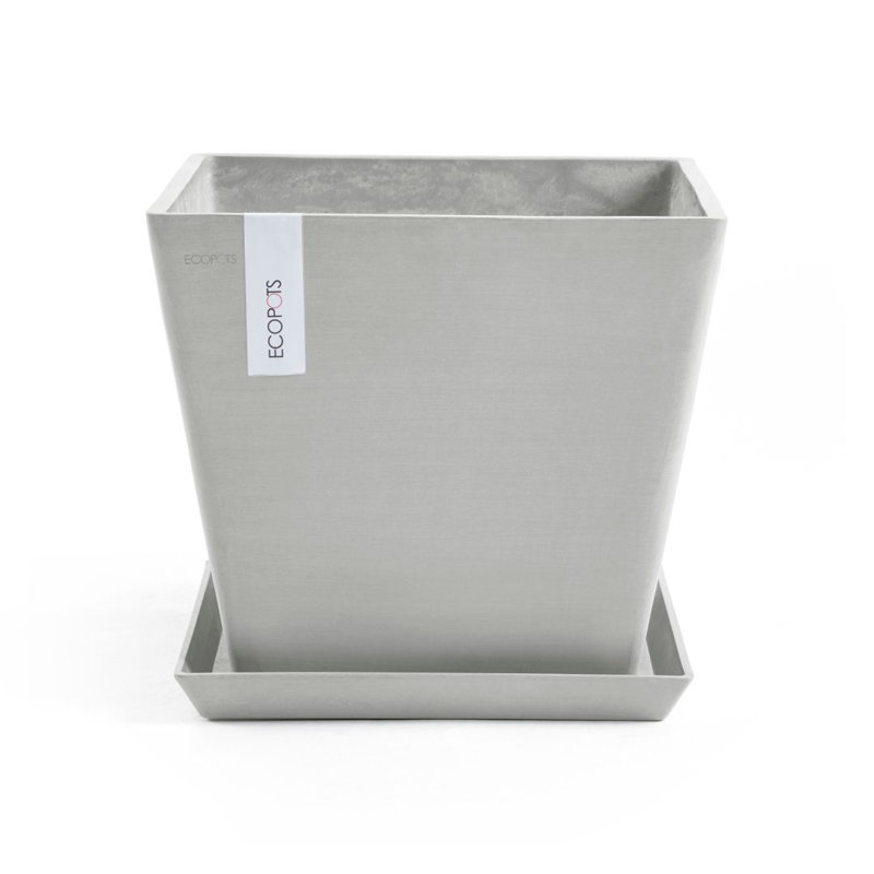Jardinières en pot, H 11,81 po x l 11,81 po x P 10,24 po, Blanc gris