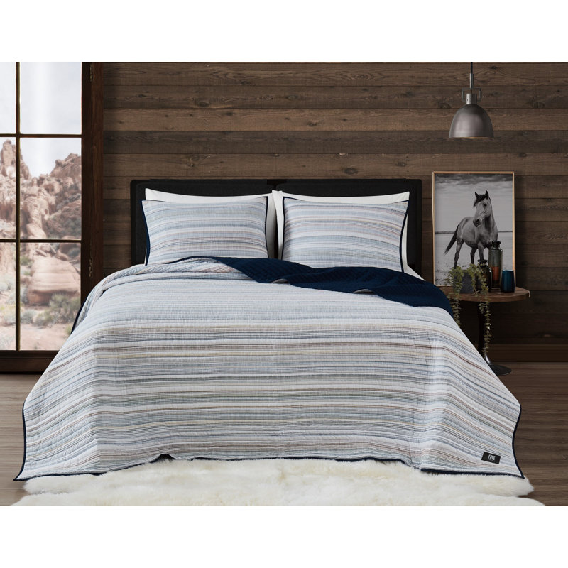 Frye Layton Stripe Quilt Set, Queen Quilt + 2 Pillow Shams