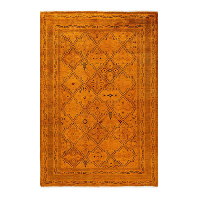 Doolish One-of-a-Kind 4' 2" X 6' 2" New Age Wool Area Rug Orange
