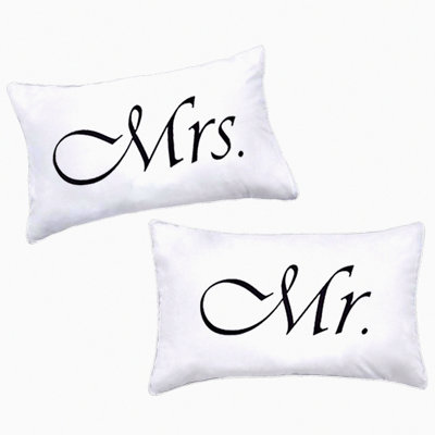 Love Nest Pillowcases – Set of 2 Romantic Mr and Mrs Couples Pillow Cases. Perfect Anniversary, Engagement, Wedding, or Bridal Shower Gift Ideas for t