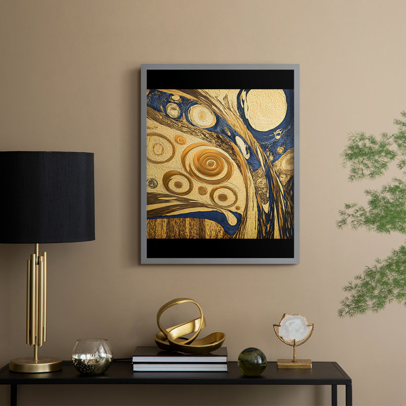"Abstract", reproduction encadrée - prêt à accrocher, Gris, H 10 po x l 8 po