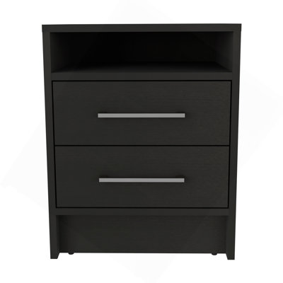 Greter 24"  Two-Drawer Night Stand  With Open Shelf