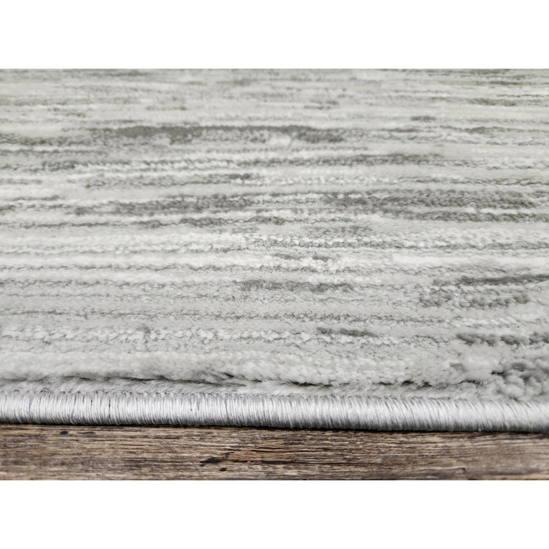 Tapis rayé gris Davide 1228, Rectangle 8 pi x 10 pi