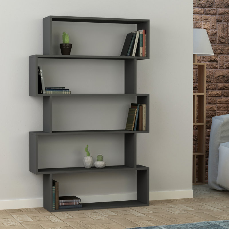 Maison 158.8 cm H x 95 cm W Standard Bookcase, Anthracite
