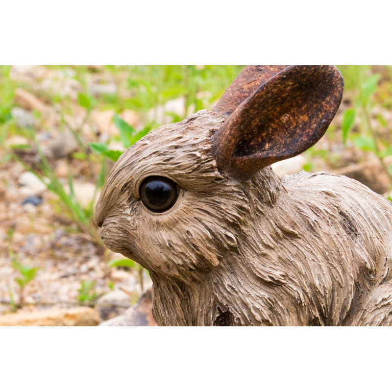 Statue lapin en bois flotté, H 4,13 po x l 3,15 po x P 4,21 po