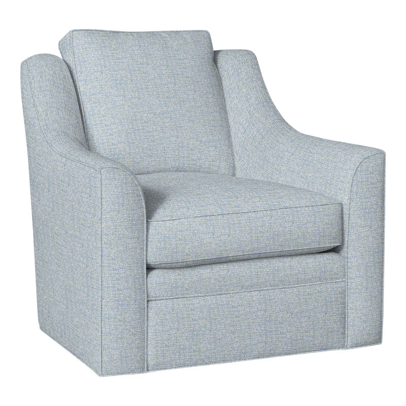 American Bungalow Nicholas Barrel Back Swivel Chair, Perigold Soft Touch Cerulean