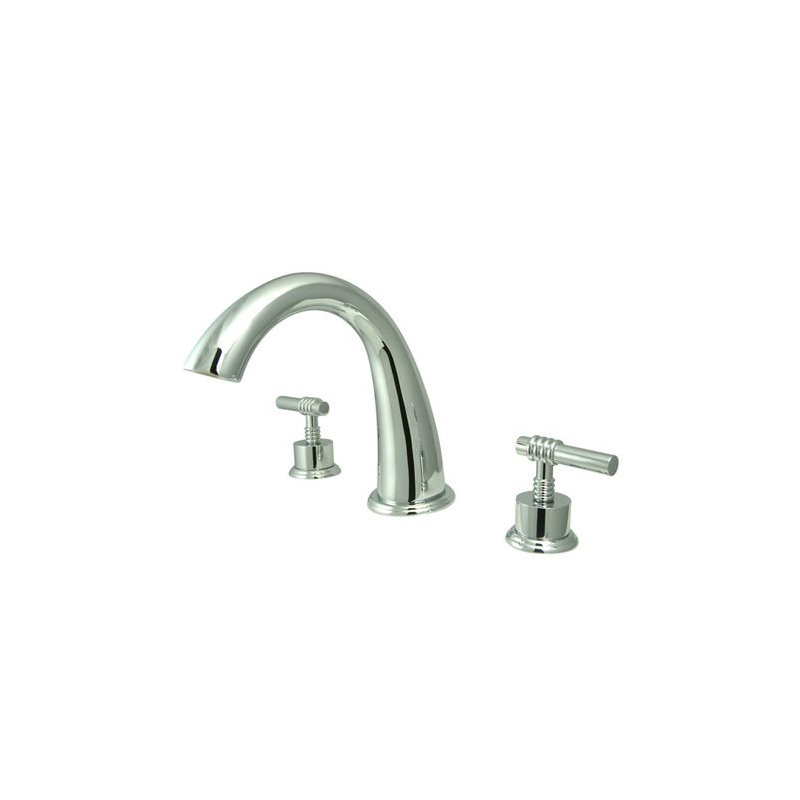 Double Handle Deck Mounted Roman Tub Faucet, Polished Chrome