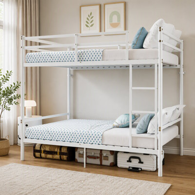 Bunk Bed with Ladder and Guardrail