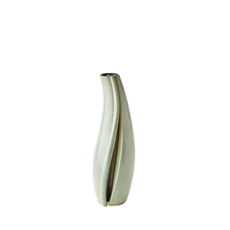 Vase de table en grès, Hauteur totale - 13,50 po