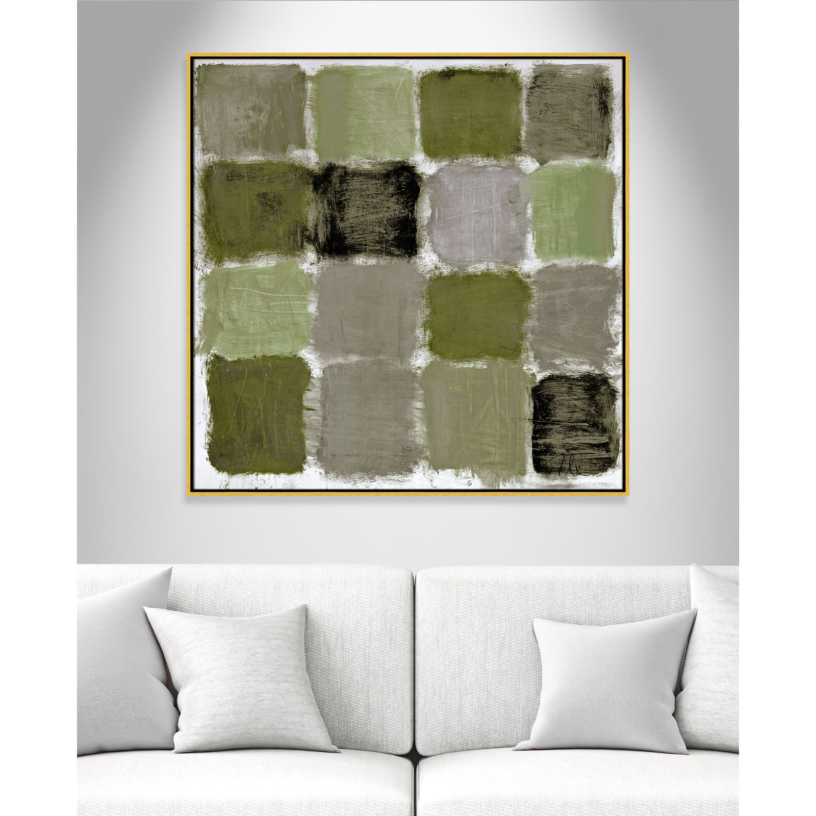 Powder Room Reflections Print by , 41.5" H x 41.5" W, Gold