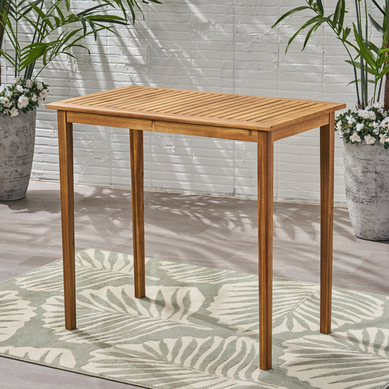Outdoor Wood Bar Table, Finish, 25-Inch Width, Weather-, Smooth And Long-Lasting Design