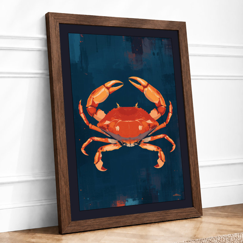 Crimson Crab Coastal - Print, Walnut, A1 - 84.1 x 59.4 cm