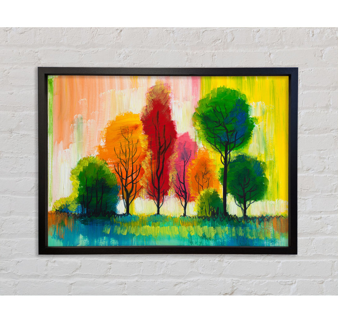 Autumn Vibrant Trees - Einzelne Bilderrahmen Kunstdrucke auf Leinwand