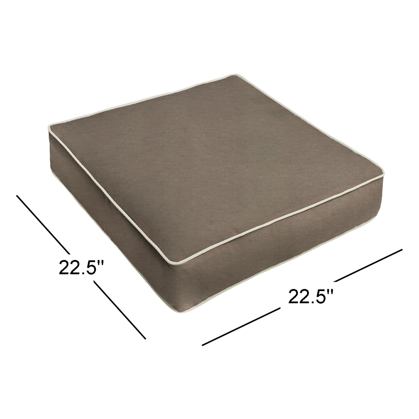 Sunbrella® Seat Cushion, 22.5" W x 22.5" D, Cloudy/Gray