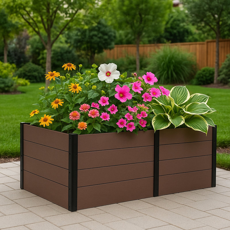 Wood Look Raised Garden Bed, Without Bottom, 29.53" H x 48.82" W x 19.29" D