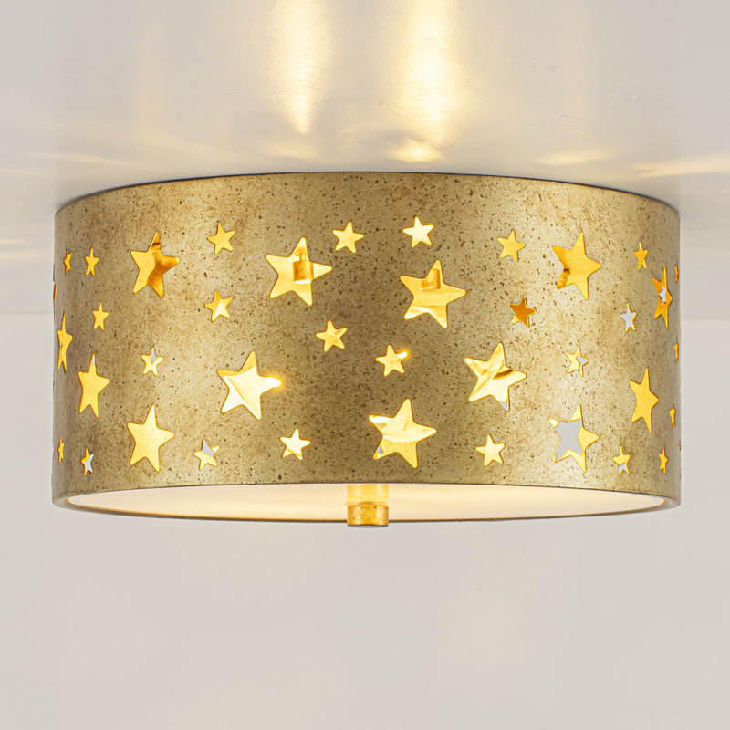 2-Light Star Cutout Flush Mount Ceiling Light