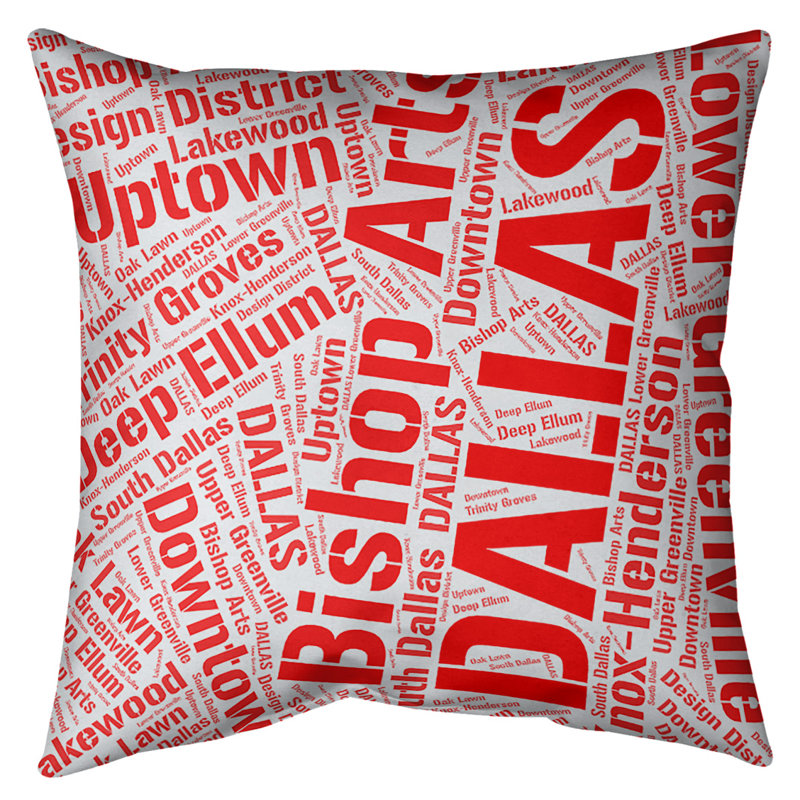 Coussin décoratif intérieur/extérieur dallas, Oui, H 18 po x l 18 po, Rouge