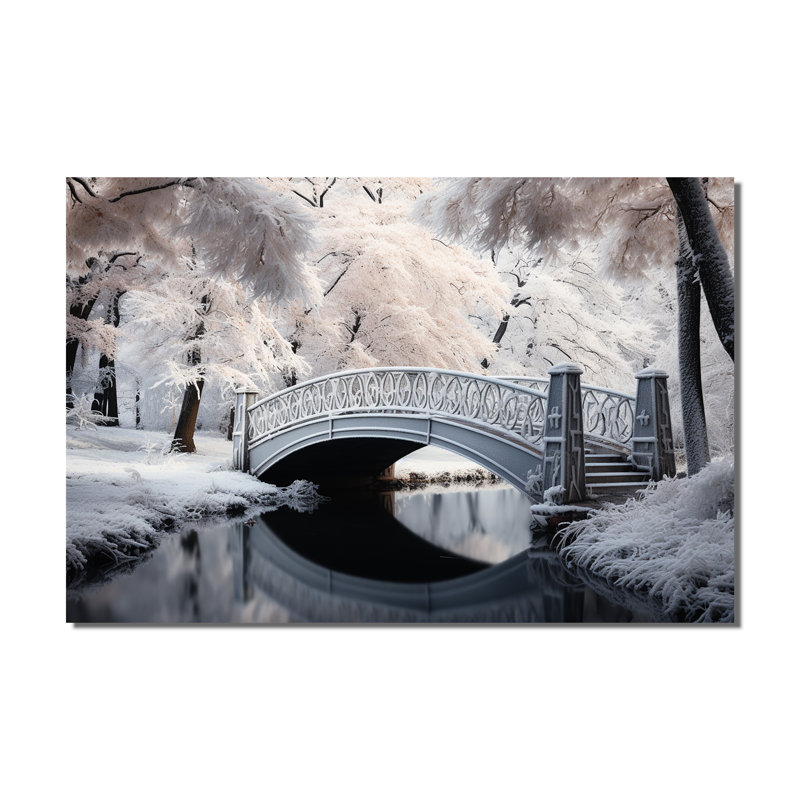 Pont blanc en hiver II - Ponts, impressions sur toile