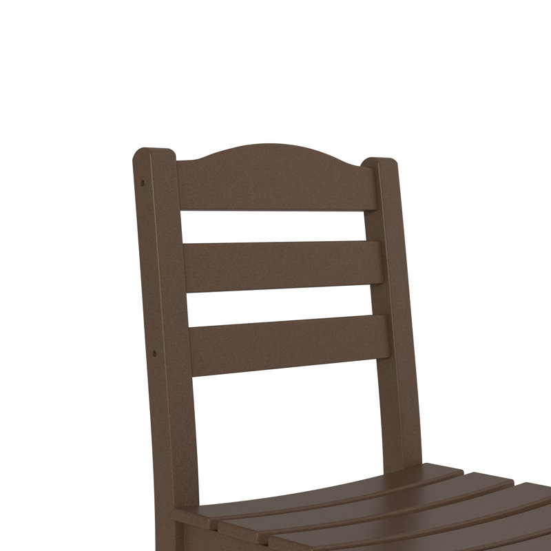Chaises de salle à manger d'extérieur en PEHD (ensemble de 2), Brun