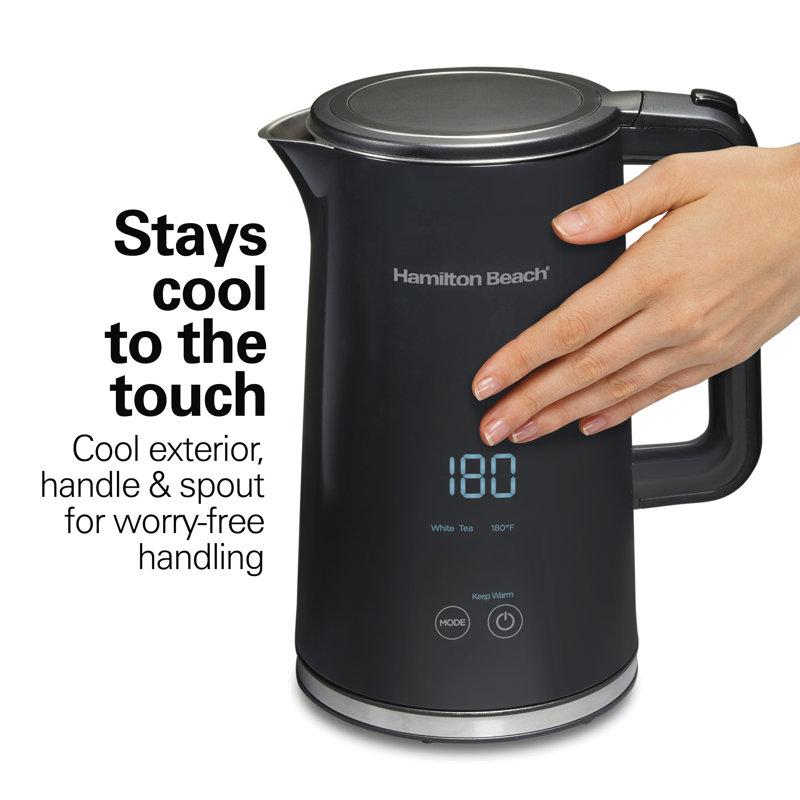 Hamilton Beach 1.7L Black Stainless Steel Digital Kettle