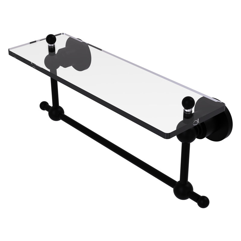 Étagère support avec barre à serviettes lera, H 4 po x l 16 po, Noir mat