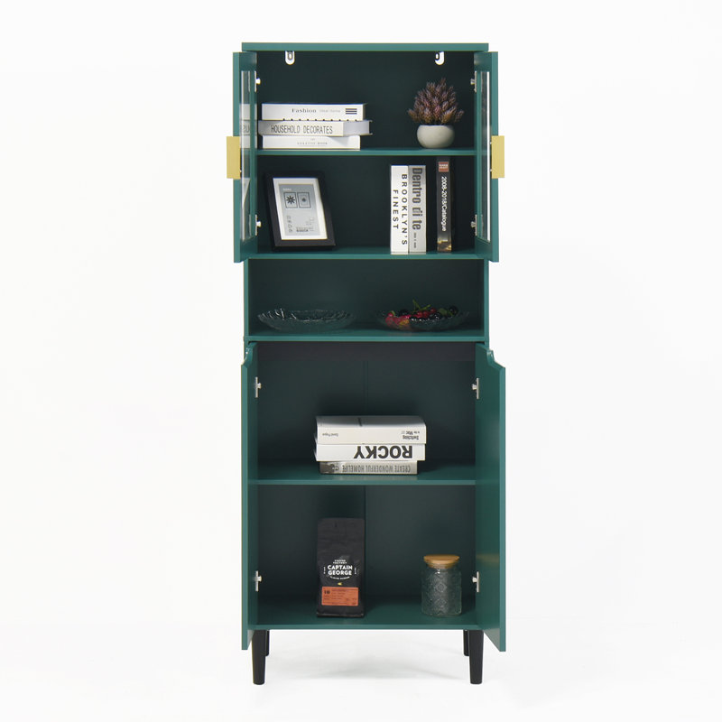 Grande armoire d'exposition avec rangement, Vert