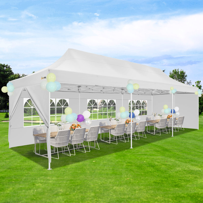10x30 Heavy Duty Pop Up Canopy Tent with Sidewalls - Commercial/Event/Wedding Waterproof Instant Shelter, UV 50+ Protection & Reinforced Hexagonal Legs, Includes Carry Bag for Portability