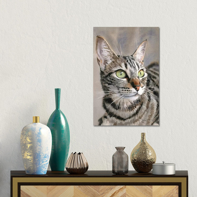 Tabby Eyes 1 Piece Wall Art on Canvas, 30.48 cm H x 45.72 cm W, Canvas