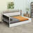 Daybed with Storage Footstool & Shelves, Upholstered Frame with Trundle, USB & LED Light-271107355