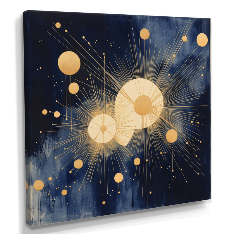 Constellation Wall Art, Abstract Starburst Canvas, Cemya, H 44 po x l 44 po, Toile tendue